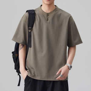 Men Casual Basic Short Sleeve T-Shirt Loose Drop Shoulder Fashion