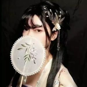 YADORNOS Jepit rambut rumbai phoenix emas wanita - hiasan rambut cabang emas bengkok berongga - klip tepi mutiara bunga berlian imitasi warna-warni - murni buatan tangan - logam berkualitas tinggi tidak mudah berubah warna