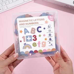 77PCS Magnetic Letters and Numbers Fridge Magnets Soft EVA Alphabet ABC 123 Math Symbols Kids Learning Toy with Storage Box