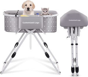 Adjustable Height Pet Bathing Basin Foldable Indoor Outdoor Dog Bathing Table for Cats And Dogs Home Use Pet Grooming Tool