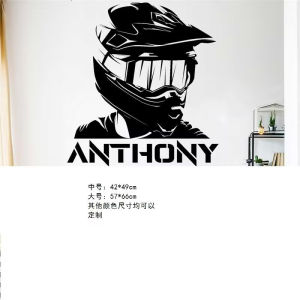 Dép Xe Máy PVC Chống Thấm Nước Chống Thấm Ẩm Trang Trí Tường Nhà Họa Tiết Bóng Người Đua Xe Off-road Đơn Giản Hiện Đại
