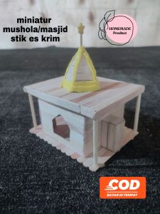 miniatur mushola masjid stik es krim rumah kerajinan tangan prakarya