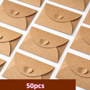 Bview Art 50 Pcs Vintage Love Letter Set with Heart Clasp Kraft Envelopes & Paper for Couples