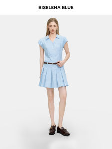 BEIQIANI | Bohemian Academic Style Striped Short Shirt Dress
