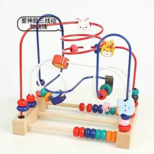 Wooden Bead Maze Toy Wire Maze Around Beads Montessori Educational Kids Early Learning Sensory Toy Boys Girls Mainan