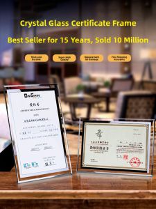 SHANCHEN | A4 Crystal Glass Certificate Frame