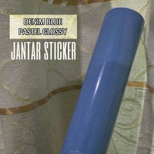 Sticker Scotlite Denim Blue Pastel Glossy Premium Lebar 50 cm Skotlet Biru Pastel Skotlet Motor Stiker Skotlet Pastel Skotlet Biru Pastel Skotlet Glossy