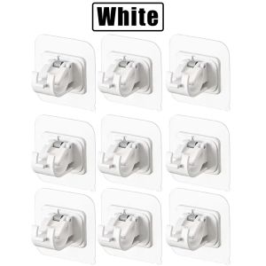 12/6/2pcs Curtain Rod Bracket Hooks Self Adhesive Wall Nail Free Rail Bracket Clips Adjustable Shower Storage Hanging Holder