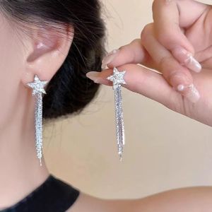WHC Trang Sức Tinh Tế Tua Rua Zircon Bông Tai Ngôi Sao Không Phai Màu Không Gây Dị Ứng Bông Tai Nữ Bông Tai Thiết Kế Cao Cấp