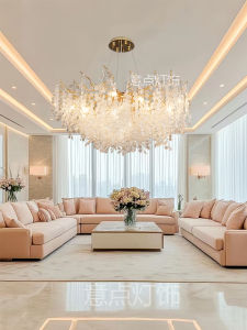 Elegant Long Crystal Chandelier Artistic Modern French Style Dining Room Light Luxury Pendant Lamp for Living Room And Villa