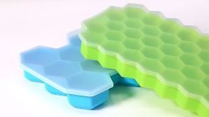 Ice Tray With Lid 37 Cell Honeycomb Shape Silicone Ice Cube Molder