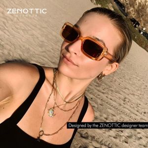 ZENOTTIC Fashion Rectangle Anti UV400 Sunglasses Shade Non-polarized Sunglasses Square colorful Eyewear for Women