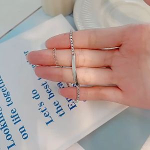 ESCOBAL✨พร้อมส่ง สร้อยข้อมือเงินแท้ Simple love สร้อยข้อมือเพชร Moissanite สร้อยข้อมือผู้หญิงเท่ๆ สร้อยข้อมือสไตล์เกาหลี ของขวัญคนรัก พร้อมส่ง!!!