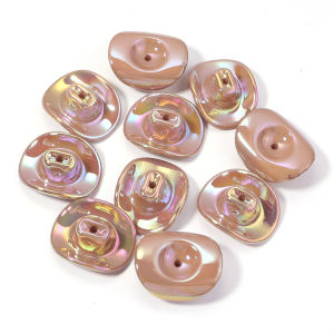 10pcs 34x28.5mm Cowboy Hat Acrylic Beads Plated Color Loose Beads For Jewelry Making DIY Necklace Bracelets Keychain Accessories