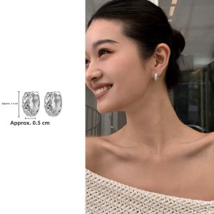 CAFFTI | Metal Gold Silver Diamond Texture Large Circle Earrings