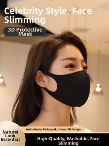 WUUJIA+ | Washable Thin Black Dust-proof Sunscreen UV Protection Face Mask for face mask for adults