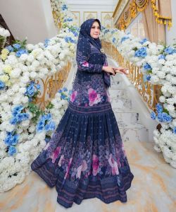 (13) ALYA BAQIA  Baju Dress set Scarf voal muslimah Baqia Series By Alya Syari. Nazra Sha
