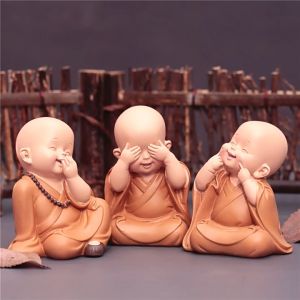 Mini Little Monk Laughing Doll Home Decoration Bedroom Office Desktop Decoration Crafts Gifts Can Be Used for Car Decoration Ornaments