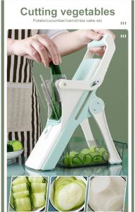 Multifunctional 5 in 1 Kitchen Tools Vegetable/Fruit/Frozen Meat Mandoline Slicer