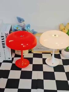 Mushroom Table Lamp Touch Control 3 Color Dimmable Cordless Rechargeable Plastic LED Night Light Adjustable Brightness Bedside