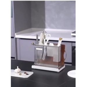 DOUBLE WINNER Multifunctional Kitchen Utensil Holder Plastic Chopsticks Draining Spoon & Chopping Board Holder-KC138