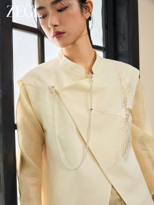zengliu | Mặt Brooch Ngọc Trai Nhân Tạo Phong Cách Trung Quốc Mới cho Áo Dài Nữ