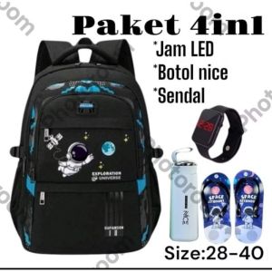 "NIQABIS"Paket Combo 4in1 Tas Ransel Astronot Ransel Anak Sekolah SD SMP SMA