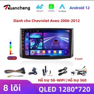 Đầu Android 12 Đa Phương Tiện GPS Radio 8G+128G Cho Xe Chevrolet AVEO T250 2006-2012 Màn Hình Kép Hỗ Trợ Android Auto Và Carplay Đầu DVD Stereo