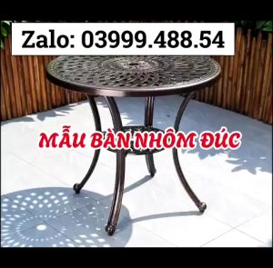 Bàn ngoài trời Nhôm đúc Nhập khẩu Bộ bàn ghế ban công ngoài trời Nhôm đúc Bàn ghế ngoài trời - B02