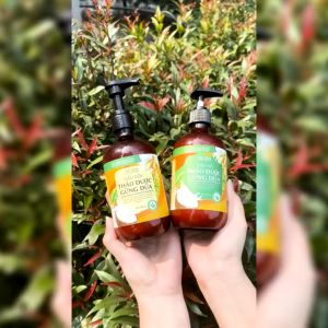 Combo Dầu Gội Xả Thảo Dược Hữu Cơ Gừng Dừa Nhà Lá Sạch Gàu Ngứa 440g 650gr Nhà Lá