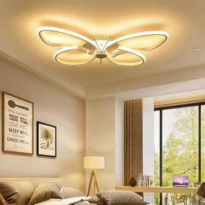 TOMAX Modern LED Ceiling Light - Remote Control Aluminum Butterfly Design for Bedroom Childrens Room or Dining Room