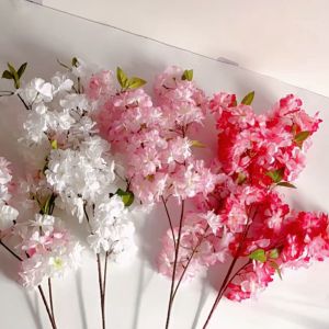 1 ikat cabang bunga sakura buatan cabang bunga sakura palsu bunga sakura buatan bunga persik buatan