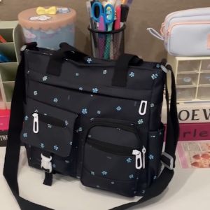 Mismi Dante Bag Tas Selempang Wanita Motif Flower on Black Sling Bag Korea Perempuan Stylish - 42D