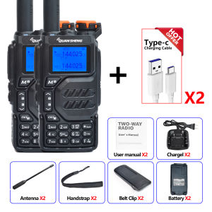 2PCS Quansheng UVK5 Long Range Dual Band Radio AM DTMF Scrambler FM Ham Two Way Radio with NOAA Weather Alert Type C charge