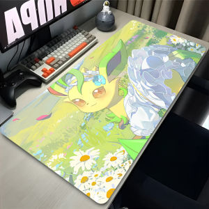 Bandai | Mouse Pad Gamer P-pokemon Leafeon Large Gaming Accessories Keyboard Rubber Lock Edge Desk Mat Laptop Office Cabinet Mousepad