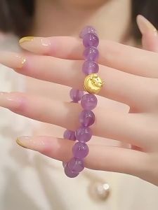 Cute Pet-Themed Gold Bead Bracelet