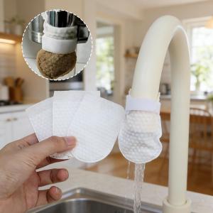 120Pcs Universal Faucet Filter Bag Anti-Splash Thickened Faucet Filter Bag with Strap Tap Splash-Proof Water Filter Bag