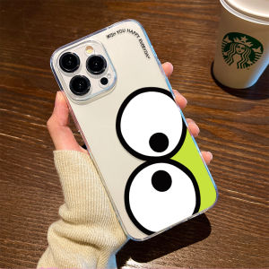เคสโทรศัพท์ซิลิโคนใสลายหนูน้อยตาโตสำหรับ Apple 17/16 15 14Plus 13ProMax 12Mini 11 ลายการ์ตูนน่ารักสำหรับผู้ชายและผู้หญิง