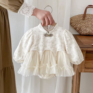 Princess Style Baby Girl Dress Spring Autumn Wearable Chinese Traditional Costume Baby Girl Outfit Three-Point Clothes Skirt