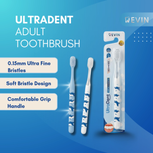 Evin Ultradent Adult Toothbrush 0.15mm Soft Bristle | Ultra Fine Gentle Brush | 1pcs