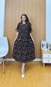 dester wanita terbaru dress wanita bahan rayon adem lembut tebal