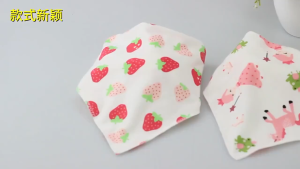 Triangle Cotton Towel Baby Bib/Baby bibdana 2 sided designs