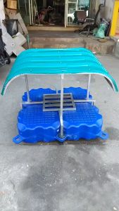 แพปั๊มน้ำ ทุ่นลอยน้ำสำหรับติดตั้งปั๊มน้ำ แพปั๊มน้ำ ทุ่นวางปั๊มน้ำ ขนาดพื้นที่รวม 1 ตารางเมตร พร้อมหลังคา