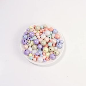 30-100pcs/lot Round Acrylic Beads 6/8/10/12/14/16mm Transparent Beads Loose Spacer Bead For DIY Jewelry Making Neckalce Bracelet