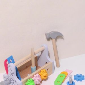 Kids tool  toy wooden pretend game puzzle disassembly set simulation multifunctional repair Carpenter tool boy gift