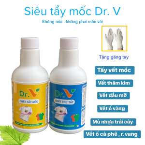 [ Tặng găng tay] Tẩy mốc siêu sạch Dr.v tẩy sạch mốcthâm kimvết két mồ hôivết dầu mỡ …trên cả quần áo màu và trắng