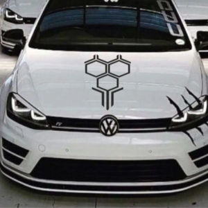 Honeycomb Upper Cowl Car Vinyl Decals Racing Stickers Tuning Wrap Accessories On Hood For Hyundai Accent Kia Rio Audi Q5 Ford