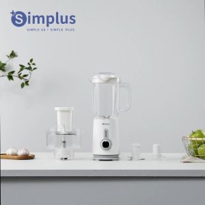 Simplus Multi-functional Blender丨1.25L+1L Large Jugs丨380W Copper Motor丨Chopper Jug Juice Mincing Shredding Slicing Garlic Peeling