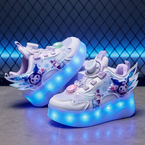 KUOBURENSHENG | Cartoon Stylish Four-Wheel Convertible Roller Skates Shoes
