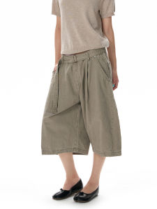 A PUEE | Quần Short Đồ Công Sở Vintage Phong Cách Mòn Dated Thiết Kế Eo Rộng và Cao Cấp